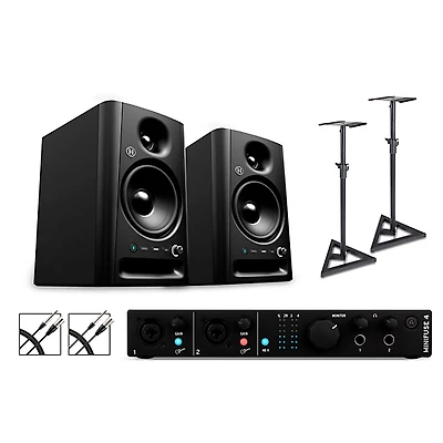 Arturia Minifuse 4 with Harbinger Studio Monitor Pair (Stands & Cables Included
