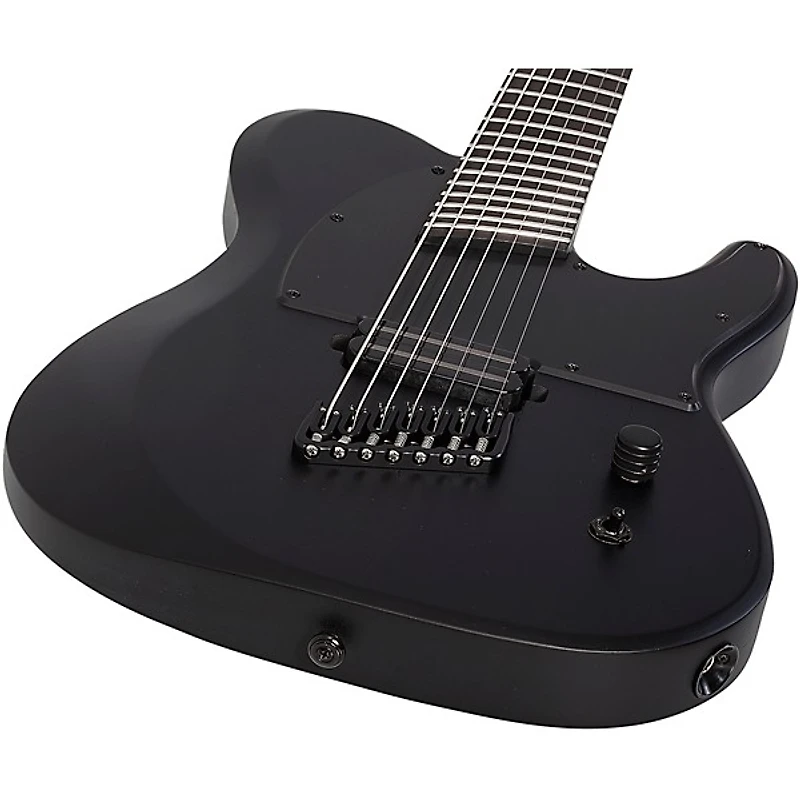 Schecter Guitar Research PT-7 MS Black Ops 7-String Electric Guitar Satin Black Open Pore