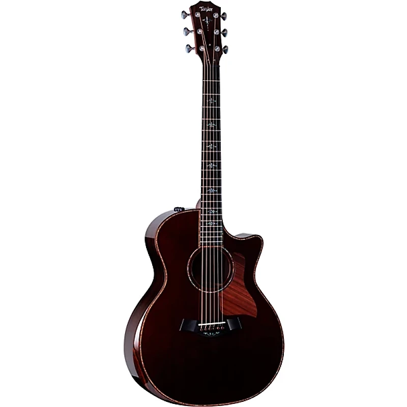 Taylor Custom Western Red Cedar-East Indian Rosewood Grand Auditorium Acoustic-Electric Guitar Brown Sugar Mocha