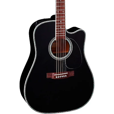 Takamine EF341DX Dreadnought Cutaway Acoustic-Electric Guitar Black