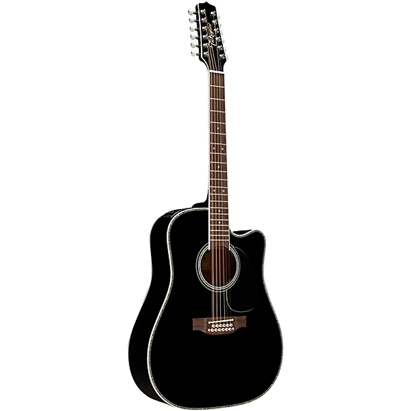 Takamine EF381DX 12-String Dreadnought Cutaway Acoustic-Electric Guitar Black