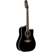 Takamine EF381DX 12-String Dreadnought Cutaway Acoustic-Electric Guitar Black