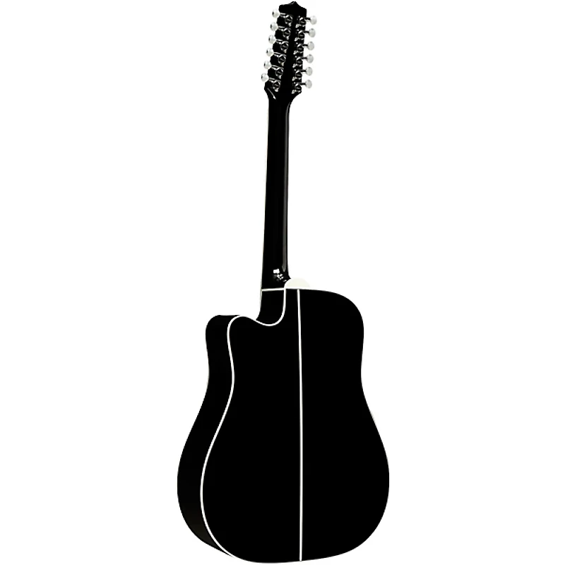 Takamine EF381DX 12-String Dreadnought Cutaway Acoustic-Electric Guitar Black