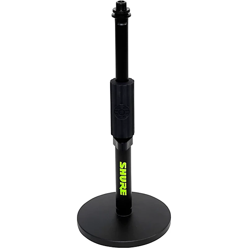 Shure Round base Desktop Mic Stand with Standard Height Adjustable Twist Clutch - 6" Base Black
