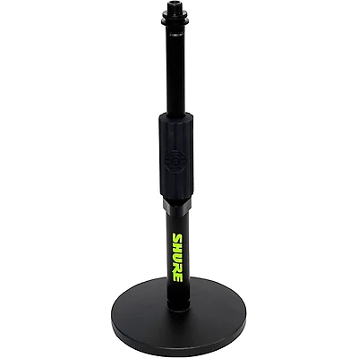 Shure Round base Desktop Mic Stand with Standard Height Adjustable Twist Clutch - 6" Base Black