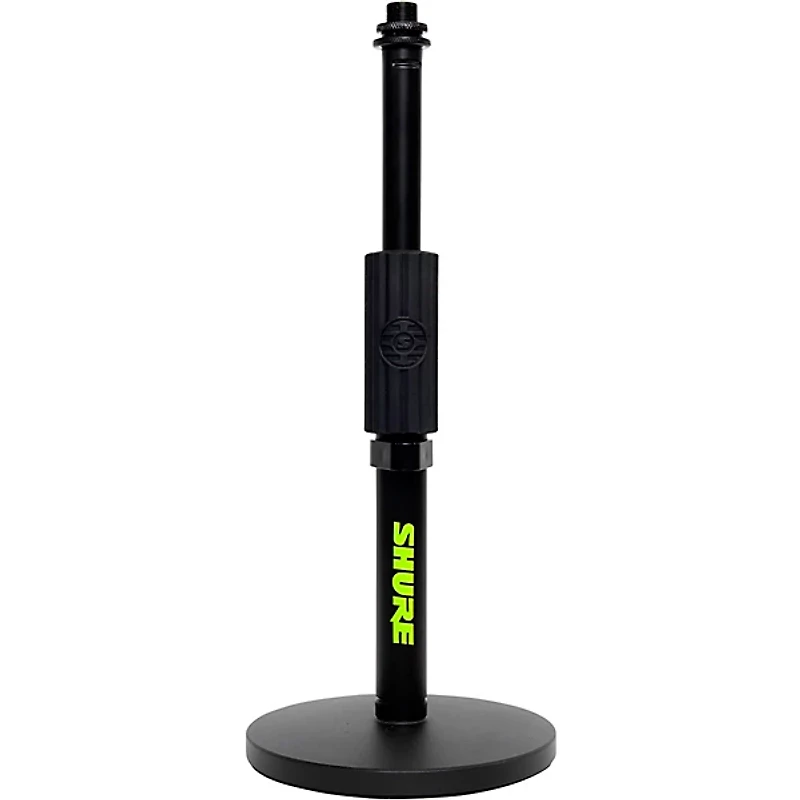 Shure Round base Desktop Mic Stand with Standard Height Adjustable Twist Clutch - 6" Base Black