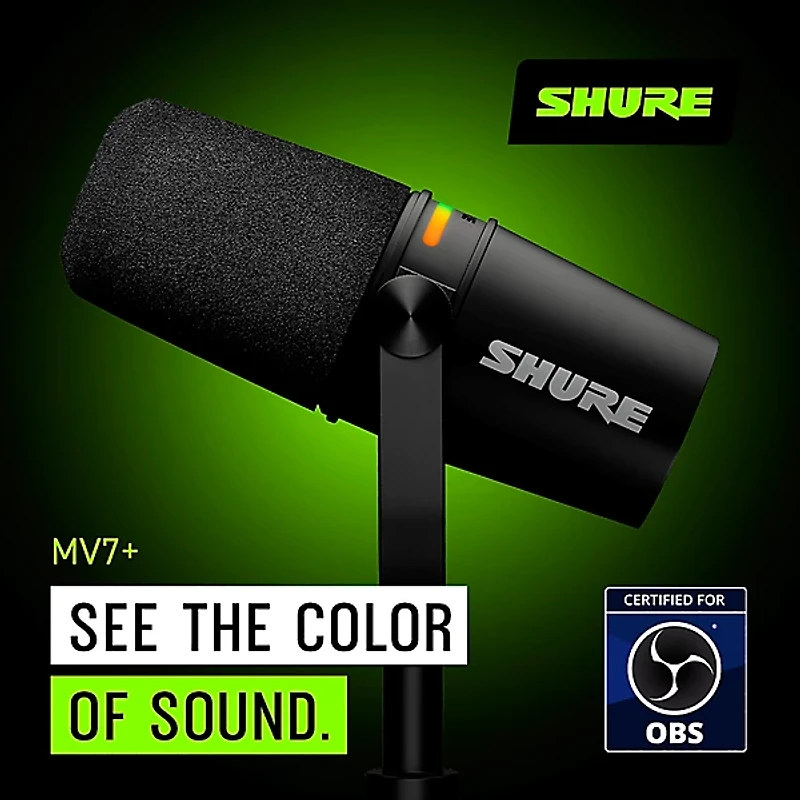 Shure MV7+ Podcast Kit With Stand - Black