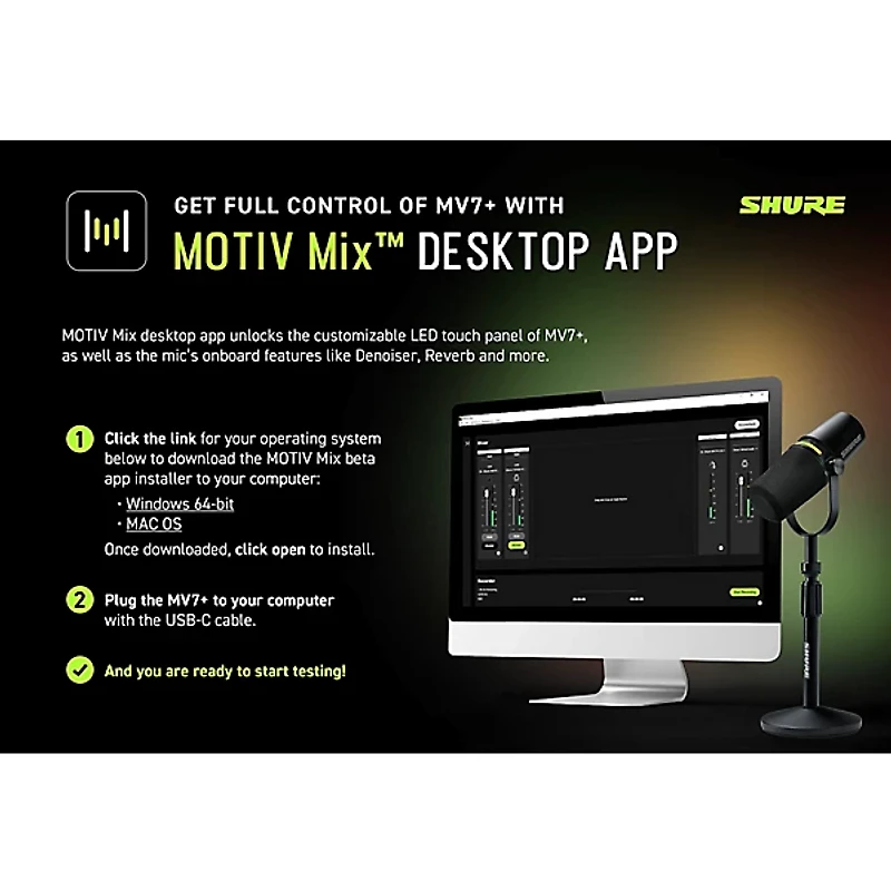 Shure MV7+ Podcast Microphone -