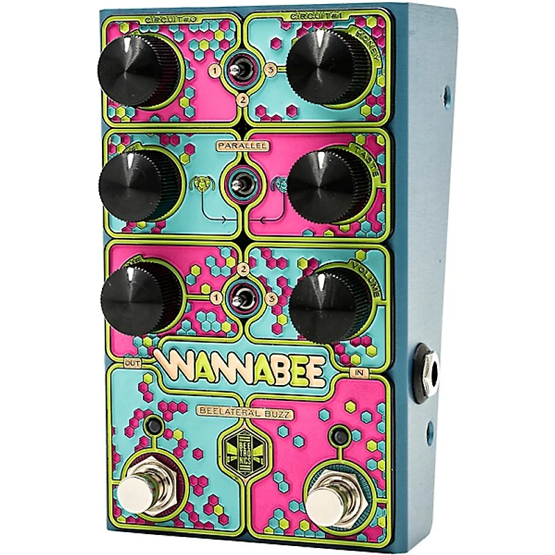 Beetronics FX Wannabee Beelateral Buzz Dual-Drive Effects Pedal Blue Anodized