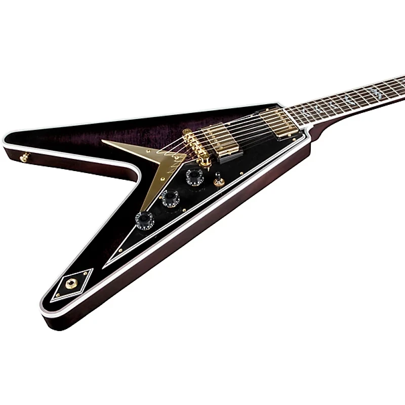 Gibson Custom Flying V Custom Bats in Flight Electric Guitar - Dark Purple Burst