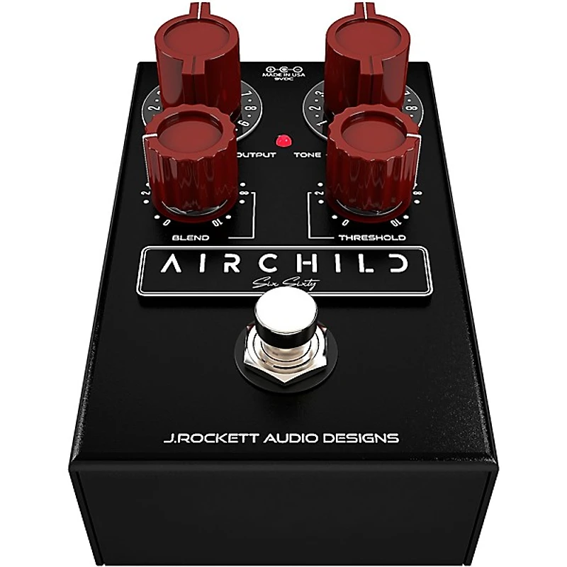 J.Rockett Audio Designs Airchild 660 Compressor Effects Pedal Black and Oxblood