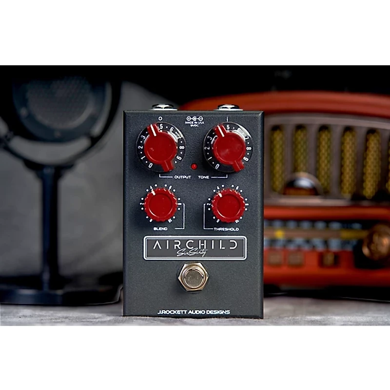 J.Rockett Audio Designs Airchild 660 Compressor Effects Pedal Black and Oxblood