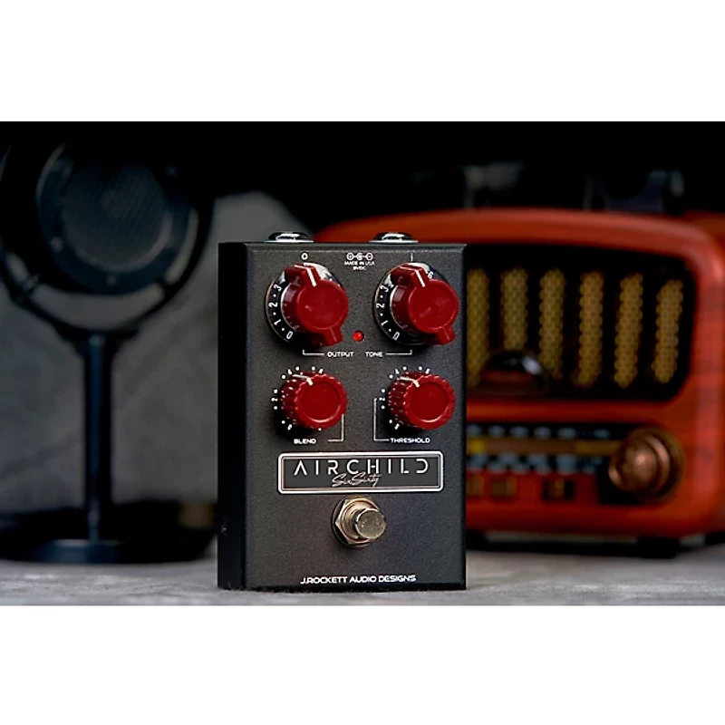 J.Rockett Audio Designs Airchild 660 Compressor Effects Pedal Black and Oxblood