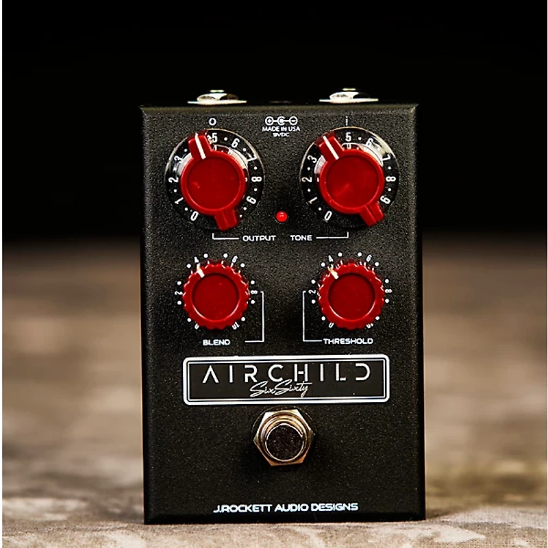J.Rockett Audio Designs Airchild 660 Compressor Effects Pedal Black and Oxblood