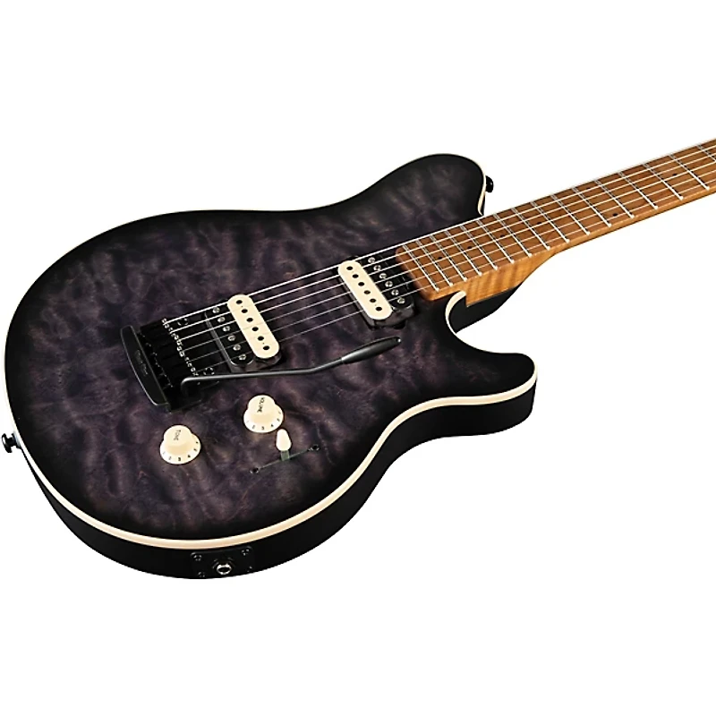Ernie Ball Music Man Axis Super Sport Quilt Top (satin) Electric Guitar Charcoal Cloud