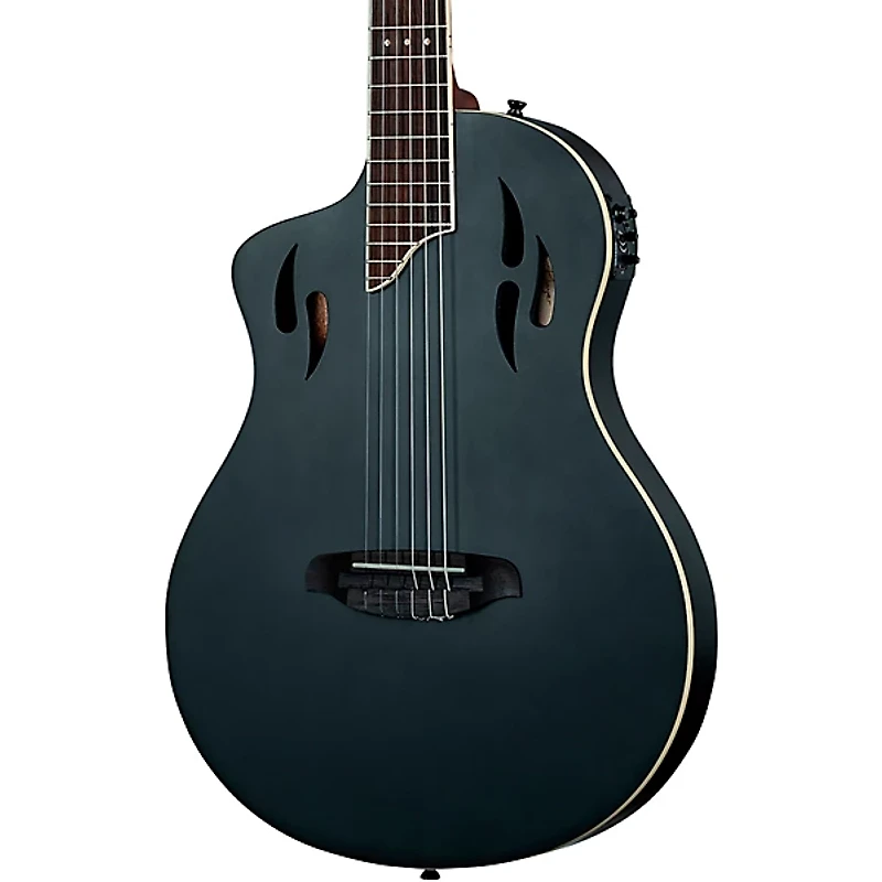 Ortega RTPSTD Left-Handed Nylon-String Acoustic-Electric Guitar Satin Black