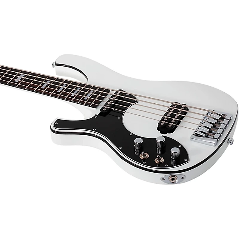 Schecter Guitar Research Stargazer-5 Left-Handed 5-String Electric Bass Guitar Gloss White