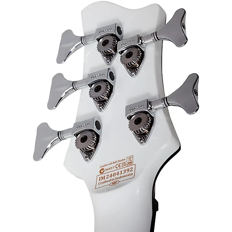 Schecter Guitar Research Stargazer-5 Left-Handed 5-String Electric Bass Guitar Gloss White