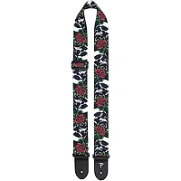 Perri's Skull & Roses Polyester Guitar Strap Black 2 in.