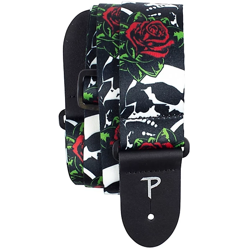 Perri's Skull & Roses Polyester Guitar Strap Black 2 in.