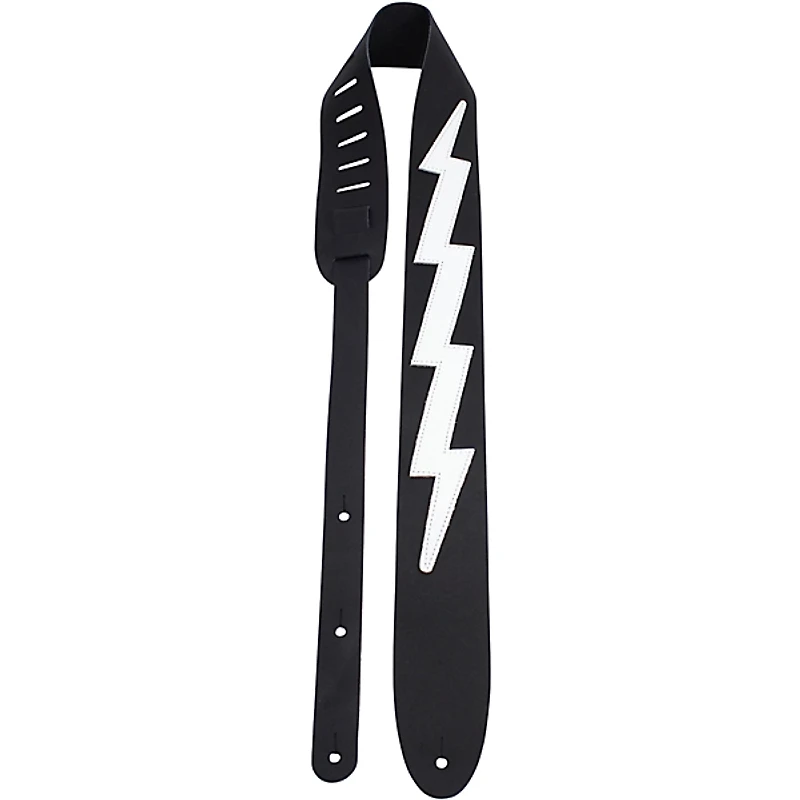 Perri's Lightning Bolt Leather Guitar Strap Black 2.5 in.