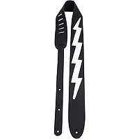 Perri's Lightning Bolt Leather Guitar Strap Black 2.5 in.