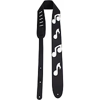 Perri's Music Notes Leather Guitar Strap Black 2.5 in.