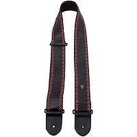 Perri's Soft Glove Red Stitching Guitar Strap Black 2.5 in.
