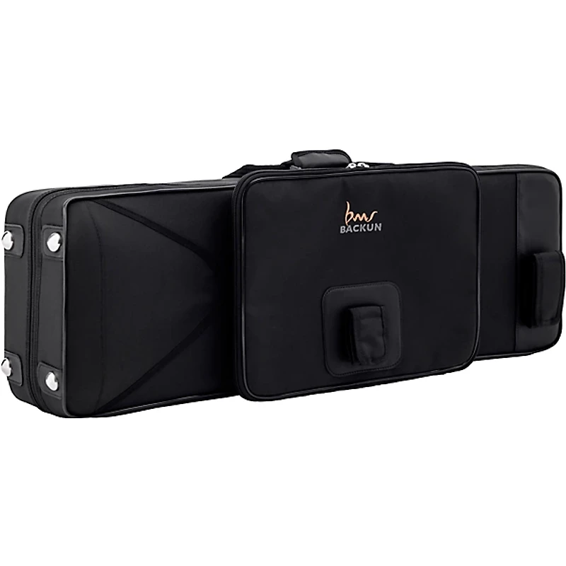 Backun Backun Q Series Low C Bass Clarinet in Grenadilla with Silver Plated Keys, 2-Piece Neck, Marcus Bonna Compact Case Silver Plated Keys Low C