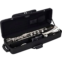 Backun Backun Q Series Low C Bass Clarinet in Grenadilla with Silver Plated Keys, 2-Piece Neck, Marcus Bonna Compact Case Silver Plated Keys Low C