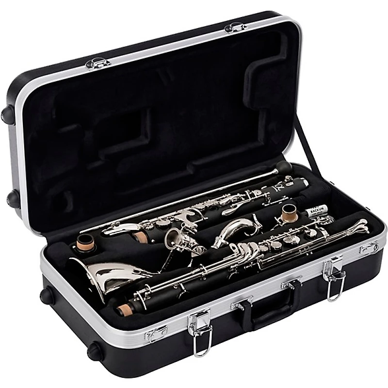 Backun Backun Alpha Low Eb Synthetic Bass Clarinet with Nickel Plated Keys with Lyre Holder, 2-Piece Neck, Compact Hardshell Case Nickel Plated Keys Low Eb