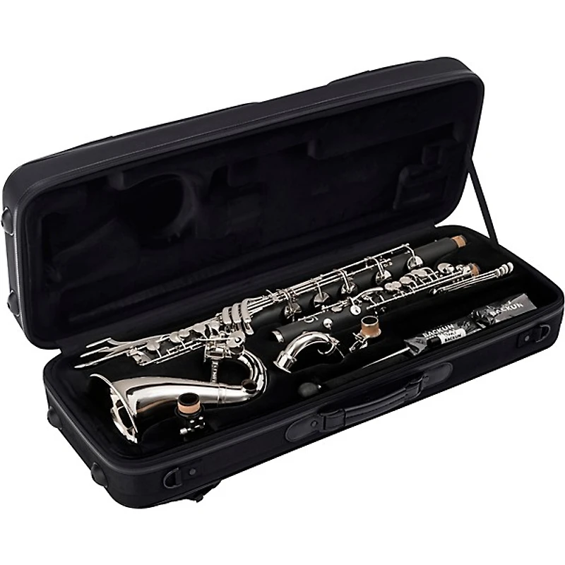 Backun Backun Alpha Low C Synthetic Bass Clarinet with Nickel Plated Keys, 2-Piece Neck, Backpack Case Nickel Plated Keys