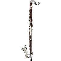 Backun Backun Q Series Low C Bass Clarinet in Cocobolo with Gold Plated Posts and Silver Plated Keys, 2-Piece Neck, Marcus Bonna Compact Case Silver Plated Keys Cocobolo Body