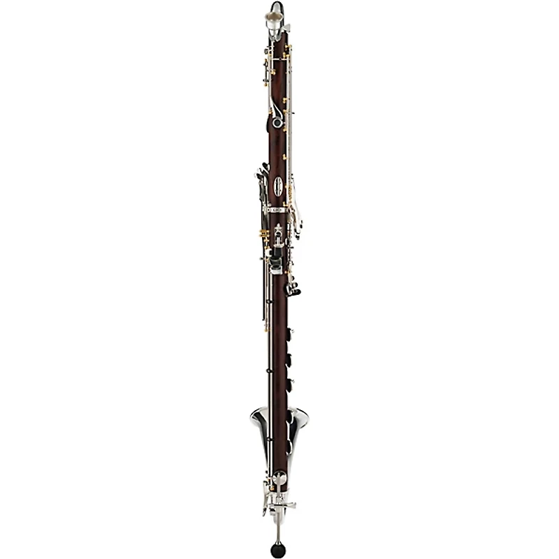Backun Backun Q Series Low C Bass Clarinet in Cocobolo with Gold Plated Posts and Silver Plated Keys, 2-Piece Neck, Marcus Bonna Compact Case Silver Plated Keys Cocobolo Body