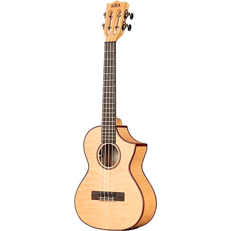 Kala Solid Flame Maple Series Tenor Acoustic-Electric Ukulele Natural