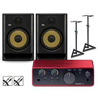 Focusrite Solo Gen4 with KRK ROKIT G5 Studio Monitor Pair (Stands & Cables Included