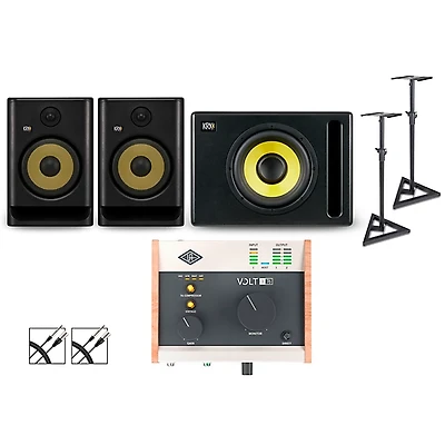 Universal Audio Volt 176 With KRK ROKIT G5 Studio Monitor Pair & S10 Subwoofer (Stands & Cables Included) -