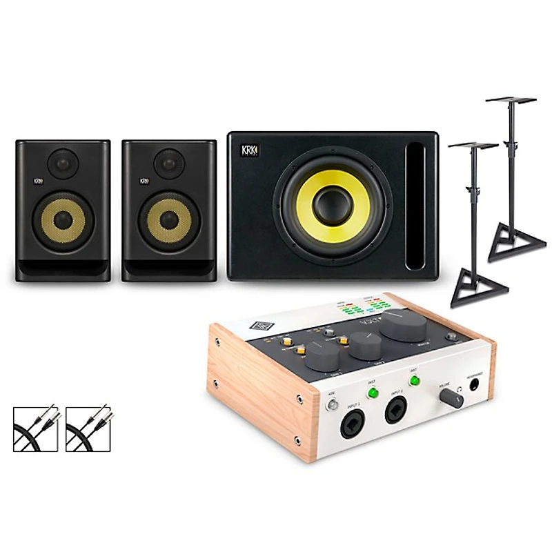 Universal Audio Volt With KRK ROKIT G5 Studio Monitor Pair & S10 Subwoofer (Stands & Cables Included