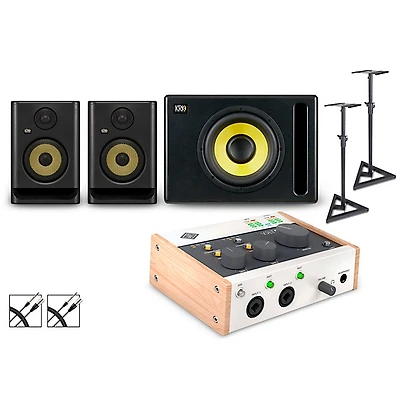Universal Audio Volt With KRK ROKIT G5 Studio Monitor Pair & S10 Subwoofer (Stands & Cables Included