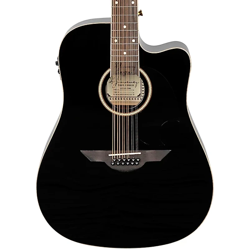 H. Jimenez LGD1 Spruce Top 12-String Acoustic-Electric Guitar Black