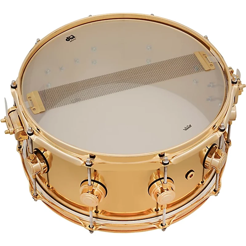 DW Collector's Series Polished Brass Snare with Gold Hardware 14 x 6.5 in.