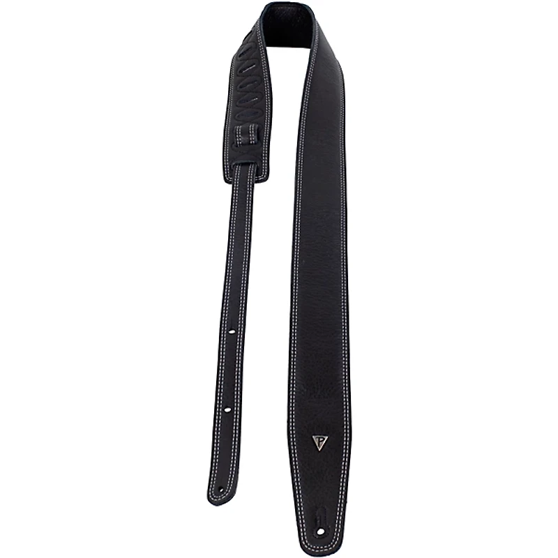 Perri's Padded Deluxe Leather Guitar Strap Black 2.5 in.