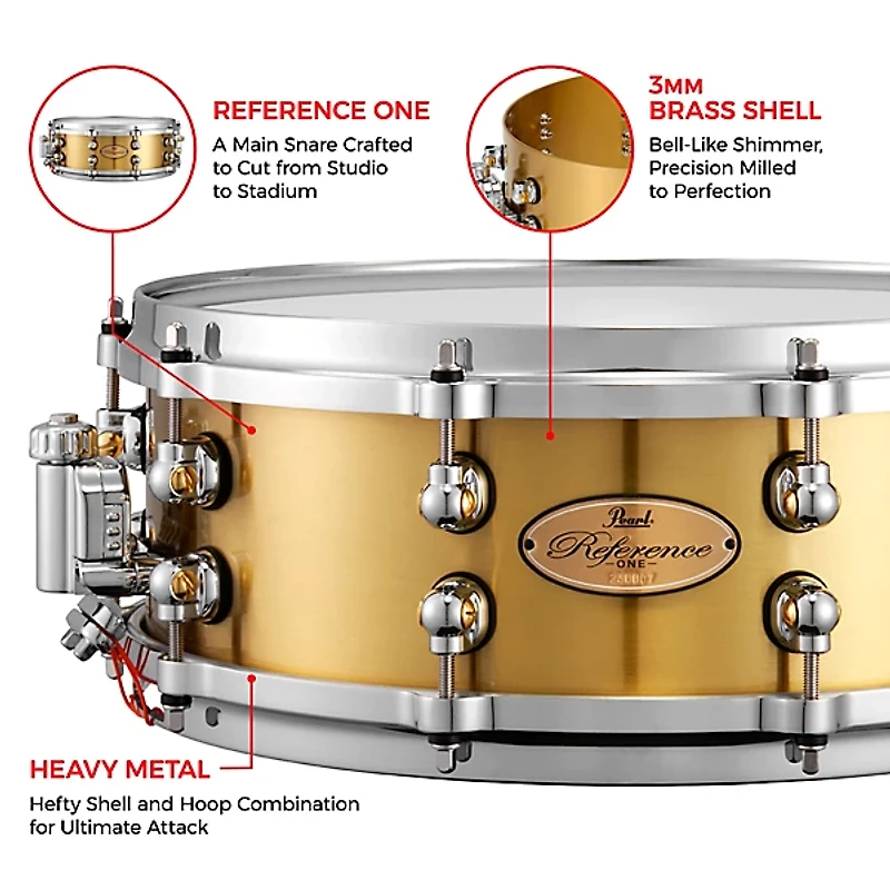 Pearl Reference One 3mm Brass Snare Drum