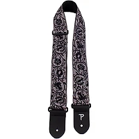 Perri's Black Lace Floral Jacquard Guitar Strap 2 in.
