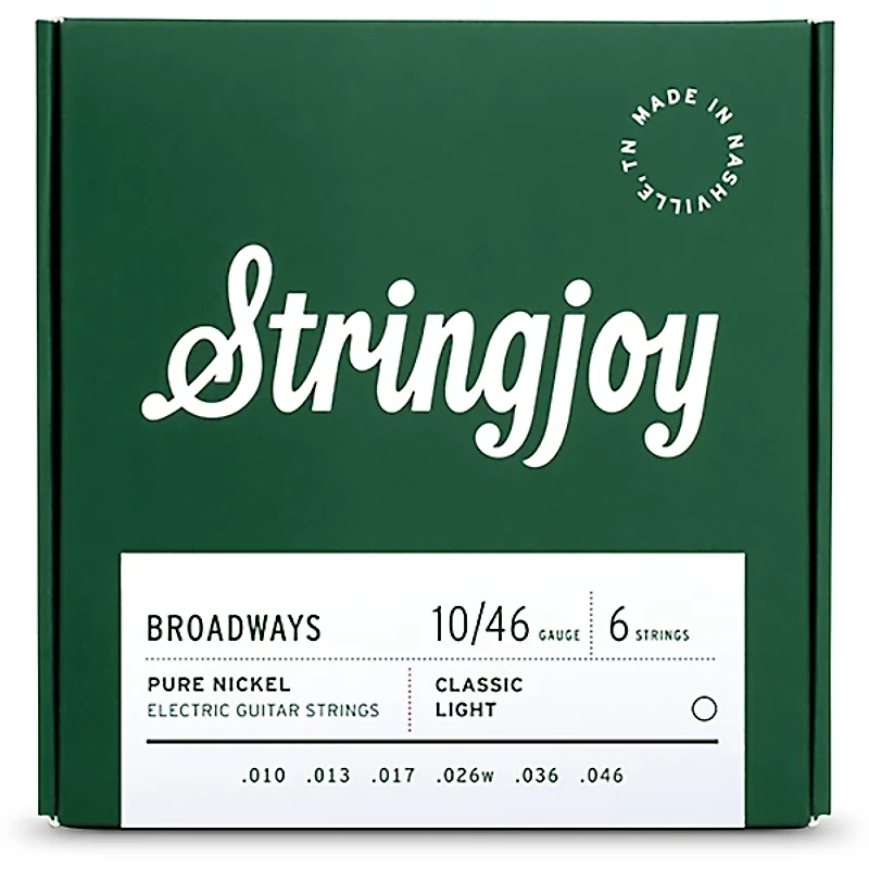 Stringjoy Broadways Pure Nickel Electric Guitar Strings