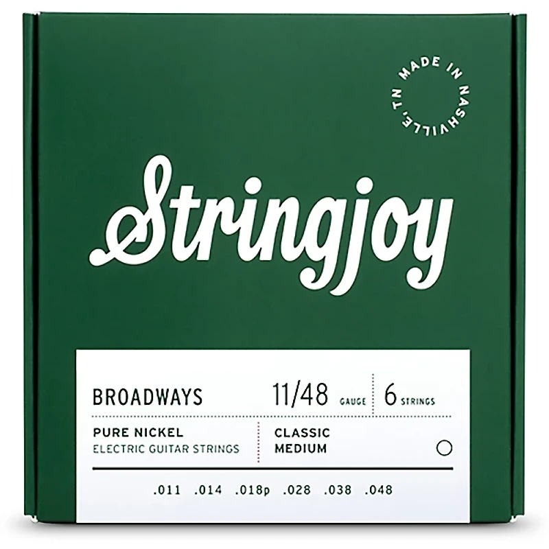 Stringjoy Broadways Pure Nickel Electric Guitar Strings