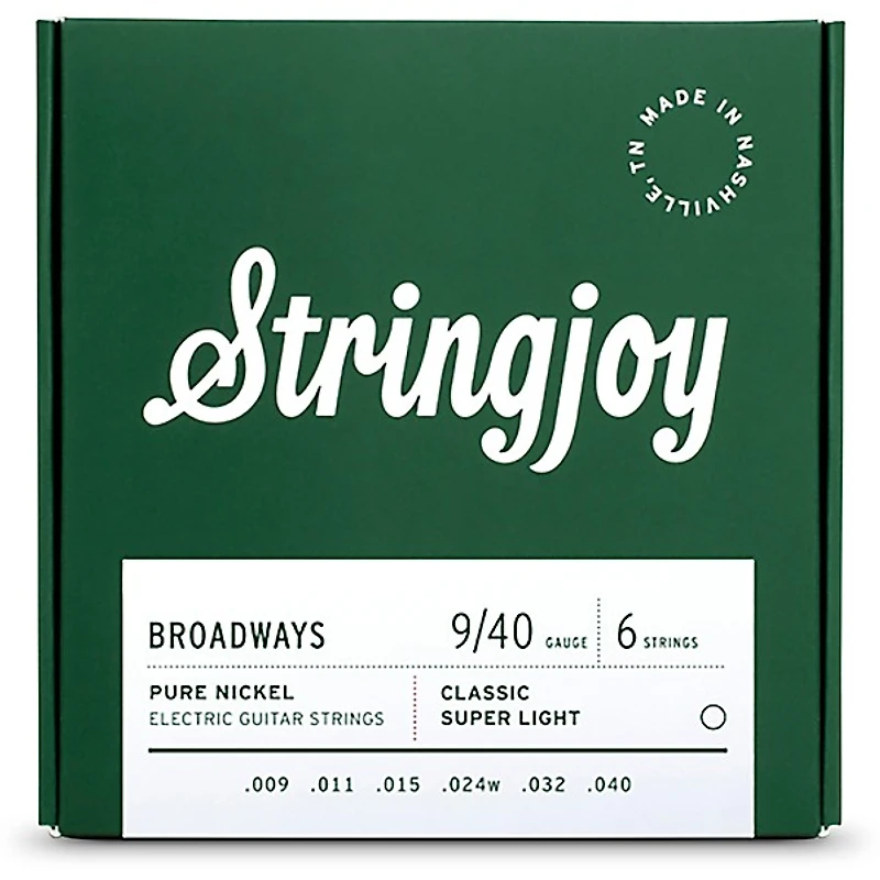 Stringjoy Broadways Pure Nickel Electric Guitar Strings