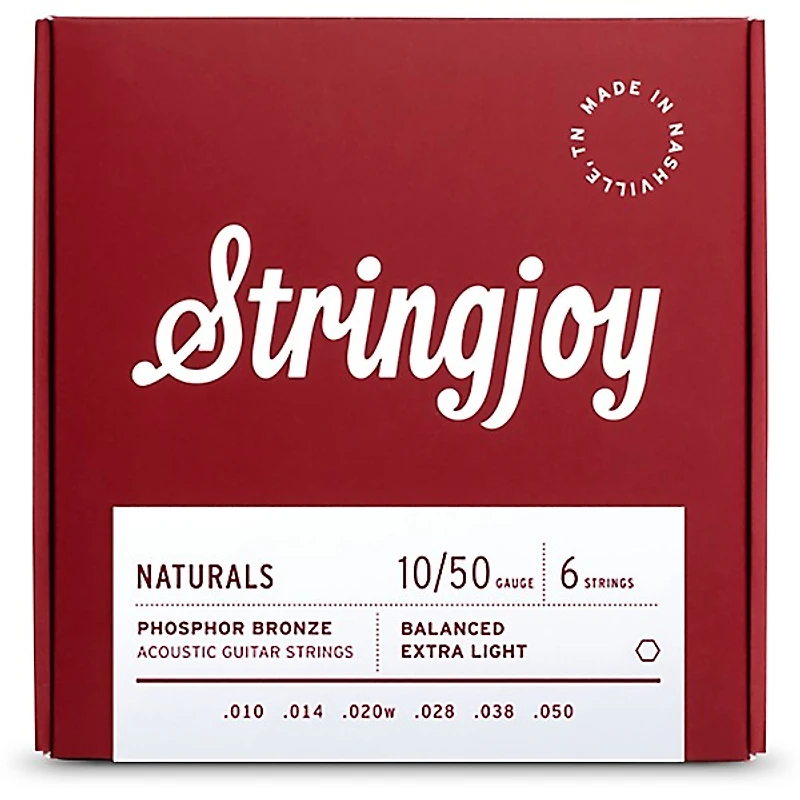 Stringjoy Naturals Phosphor Bronze Acoustic Guitar Strings