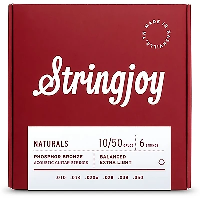 Stringjoy Naturals Phosphor Bronze Acoustic Guitar Strings