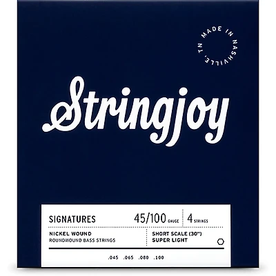 Stringjoy Signatures 4 String Short Scale Nickel Wound Bass Guitar Strings